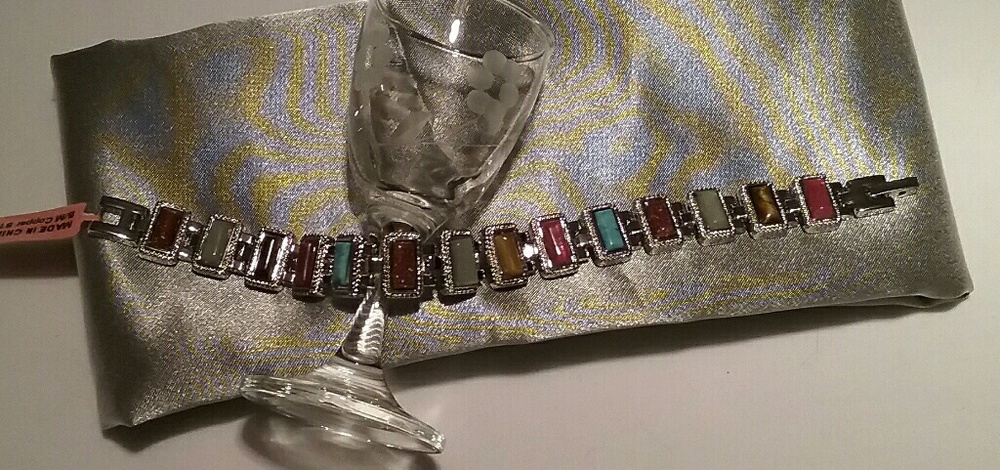 Magnetic Multigemstone  Silverstone Bracelet